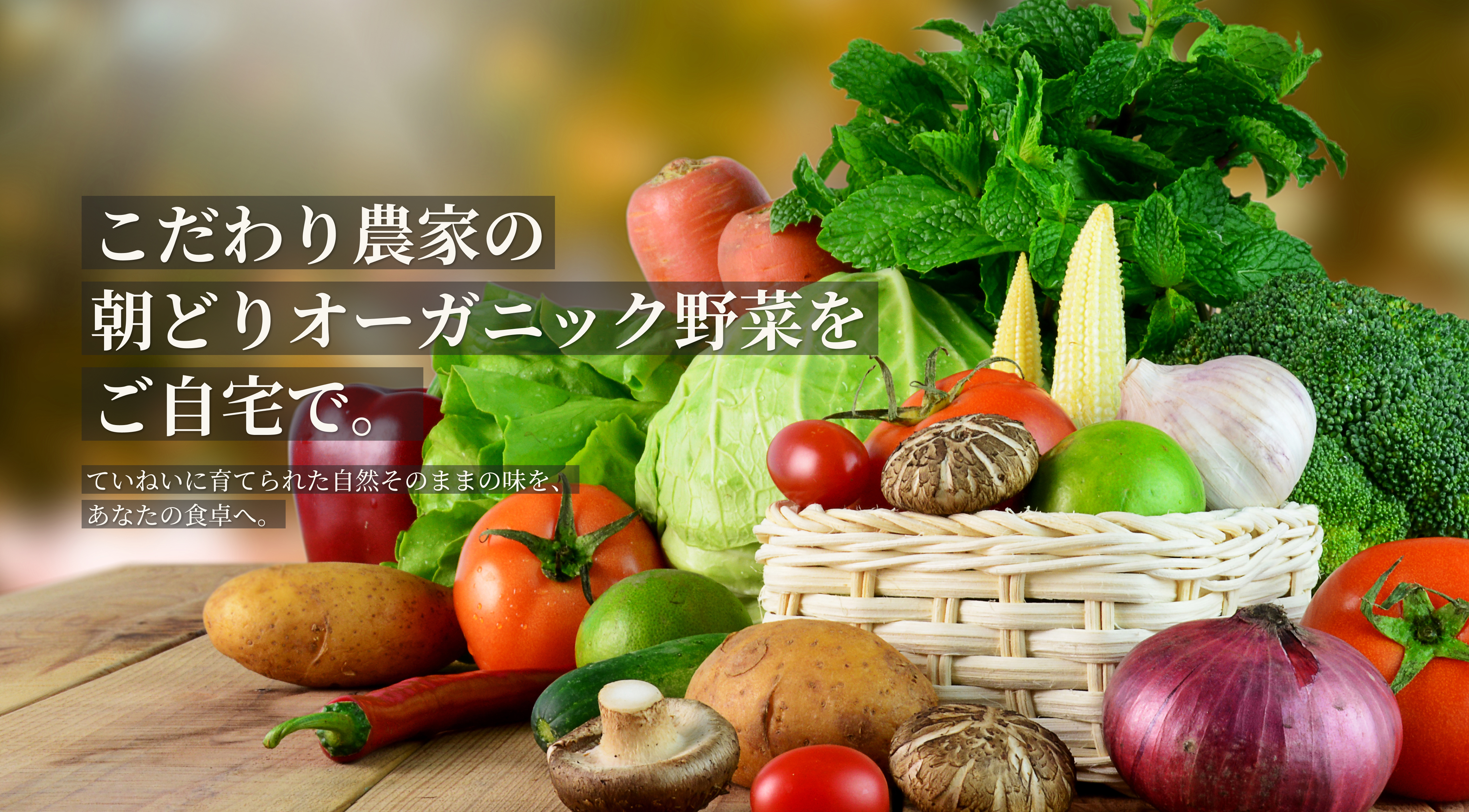 こだわり農家の朝どりオーガニック野菜をご自宅で。